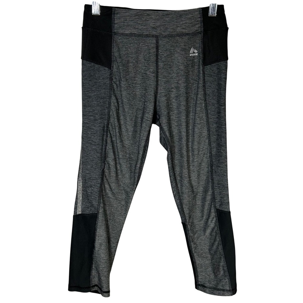 Reebok RBX Womens Activewear Gray Black Capri Cropped Leggings Workout Gym Small